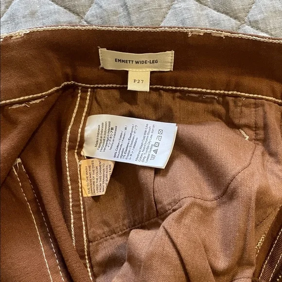 Madewell Brown Emmett Wide Leg Pants Size 27P NWOT - Picture 4 of 4